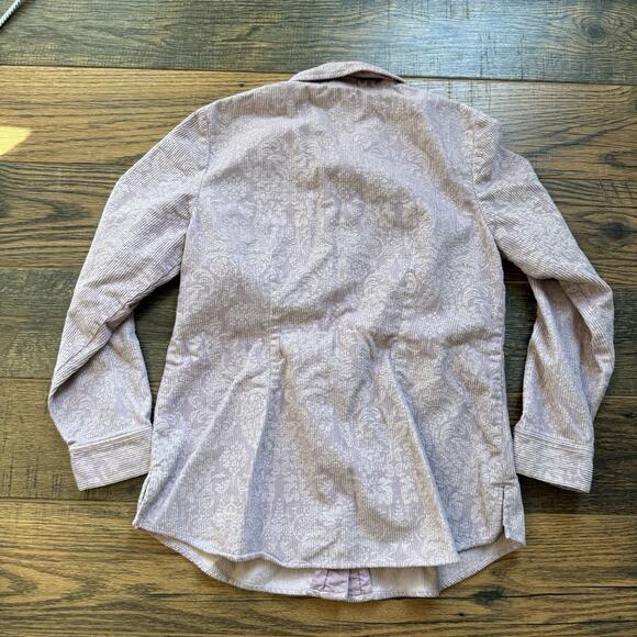 J.Jill Women’s M Button Front Corduroy Shirt Light Purple Textured Long Sleeve - Picture 2 of 8